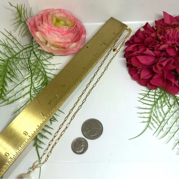 NEW⚜️Freshwater Pearl Tassel Fringe Chain Necklace - Picture 6 of 7